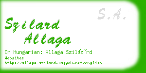 szilard allaga business card